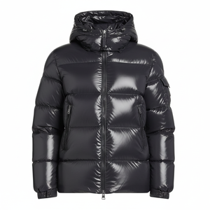 <b>Grey</b> Custom Woolen Solid Lightweight Hooded Casual Men's Puffer <b>Jacket</b> Winter Warm <b>Waterproof</b> Windproof Breathable Zipper - Product Image 1