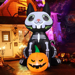 5 FT <span class=keywords><strong>Halloween</strong></span> Black <span class=keywords><strong>Cat</strong></span> Aufblasbare, aufblasbare schwarze Katze mit Kürbis Outdoor <span class=keywords><strong>Halloween</strong></span> Dekoration Abstand mit LED-Lichtern - Product Image 1
