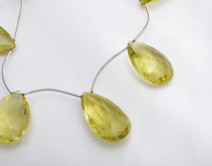 Piedra Preciosa de Cuarzo Limón Facetada en Forma de Almendra, Collar de Piedra Preciosa Natural, Piedra Preciosa de Primera Calidad para Joyería Fina - Product Image 1