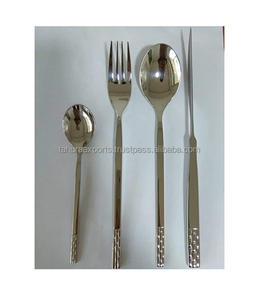 Juego de cubiertos de acero inoxidable con diseños elegantes de la India, varios acabados y tamaños para cubiertos de boda para exportación - Product Image 2