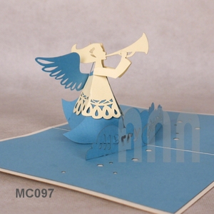 Customizable 3D Pop-Up Christmas & New Year Angel Greeting Card – Traditional Handcrafted <b>Paper</b> Design with Matte Varnish, Offse - Product Image 3