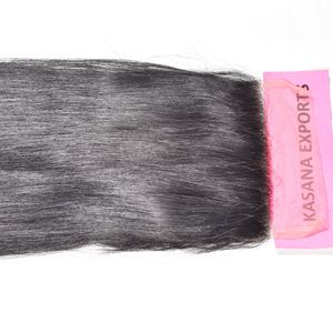 6*6 Closure Machine Double Trame Non Transformés Fabrique Temple Indien Couleur Naturelle Femmes Noires Vague Profonde Extensions de Cheveux Humains - Product Image 2