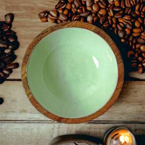 Juego de Dos Tazones de Madera de Lujo Hechos a Mano con Estampado Multicolor - Decoración Ecológica para la Mesa - Product Image 3