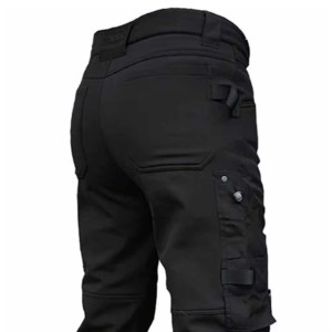 Nouveauté Pantalon de travail réfléchissant pour homme, lavé, haute visibilité, multi-poches, coupe slim, 100% coton, tissu Oxford, poids lourd - Product Image 2