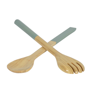 ชุดเสิร์ฟสลัดไม้ไผ่ปั่นคุณภาพระดับพรีเมียมเครื่องใช้ในครัวสุดชิคเป็นมิตรกับสิ่งแวดล้อมสำหรับการรับประทานอาหารที่หรูหราขายส่งจากโรงงานเวียดนาม - Product Image 1