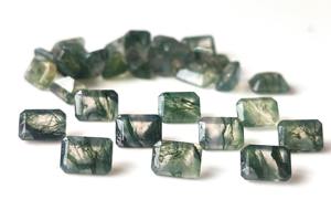 หินโมรามอสสีเขียวธรรมชาติ3x5mm-10x12mm พลอยอัญมณีรูปแปดเหลี่ยมเจียระไนแบบหลวมทำมือคุณภาพสูง - Product Image 4