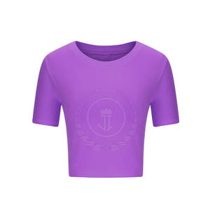 Camisetas Cortas de Verano para Mujer, Diseño Personalizado 2025, Color Sólido, Ecológicas, de Manga Corta, Ajuste Regular, Alta Calidad - Product Image 1