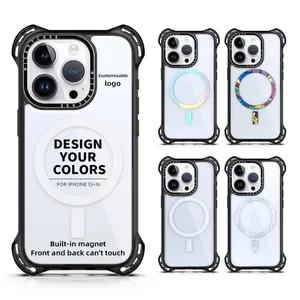 Fundas de teléfono transparentes antiimpacto de 7,5 M, venta al por mayor a granel, funda de teléfono inalámbrica personalizada de esquina de TPU duro para iPhone 15 14 13 Pro Max