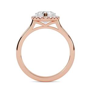 Bague de fiançailles halo en diamant taille cœur pour femme - Product Image 6
