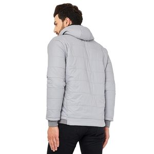 Vente en gros de doudounes pour hommes avec logo personnalisé Veste universitaire à capuche avec fermeture à glissière Streetwear coupe-vent - Product Image 4