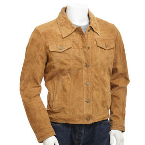 Veste en cuir suédé pour hommes Veste d'hiver à l'extérieur Veste en cuir de couleur unie pour hommes Vente en gros - Product Image 3