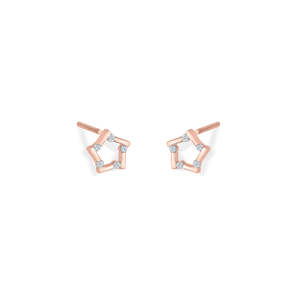 ต่างหูสตาร์ไลท์ สปาร์ค โกลด์ แอนด์ ไดมอนด์ สตั๊ดสำหรับผู้หญิง - Product Image 4