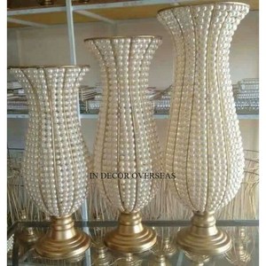 Ensemble plaqué or de haute qualité en métal de haute qualité le plus vendu de 3 accessoires de décoration de pièce maîtresse de table de mariage d'Inde - Product Image 2