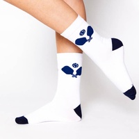 Logo personnalisé Pickleball Patterns Crew Socks avec contraste orteil hommes femmes chaussettes sportives pour les actifs confortable ODM Vietnam usine