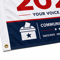 Drapeau d'élection personnalisé, drapeau imprimé en polyester durable pour les événements de campagne, les activités de vote, l'affichage en extérieur