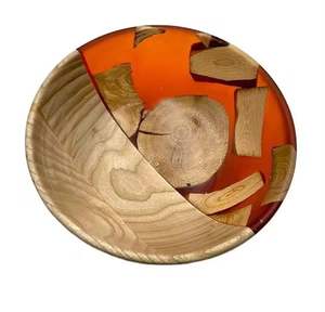 Cuenco de madera de resina para frutas, cuenco decorativo de calidad sostenible, diseño personalizado, ensaladera para catering de fiesta - Product Image 1