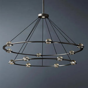 Customizad kişilik amerikan Retro ayarlanabilir yükseklik K9 kristal cam katı pirinç avize düğün Hollway asılı lamba için - Product Image 1