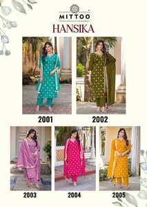 Collection de Kurtis, Bas et Dupattas en Coton Jacquard Brodé pour Femmes, Coupe Droite Longueur Genou, Disponible en Gros pour les Fêtes - Product Image 6