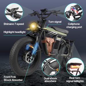 Adulti, Ebike con doppio motore Brushless da 1200W-3000W, batteria 48V 23.2Ah, pneumatico grasso da 20x4.0, fino a 28-35mph, Max 40-70 miglia di moto - Product Image 4