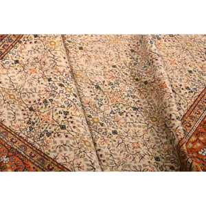 Alfombra Turca de 5x6.9 pies, Alfombra de Lana Vintage con Camuflaje Naranja y Azul - Product Image 5