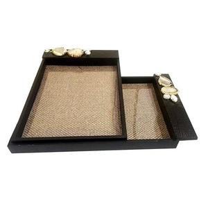Bandeja de Servicio de Diseño con Recubrimiento de Esmalte de Madera MDF, Bandeja de Mesa de Alta Calidad para Hoteles y Restaurantes - Product Image 1