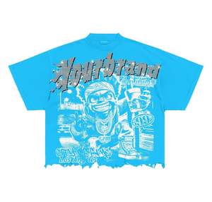 Camiseta con serigrafía personalizada de alta calidad 2025, camiseta personalizada de gran tamaño con lavado ácido, camiseta de gran tamaño de algodón pesado de 350 GSM - Product Image 3