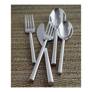 Juego de cubiertos de metal de acero inoxidable con mango cuadrado chapado en oro para juego de cubiertos de vajilla de hotel y restaurante - Product Image 4