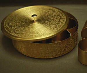 ชุดของขวัญกล่องโลหะและสมุนไพรทองเหลืองสีทองมีความต้องการสูงชุดของขวัญจากโรงงานต้นกำเนิดของอินเดีย - Product Image 3