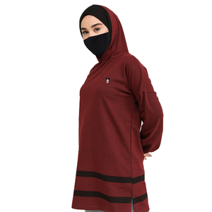 Dernier design de sweat-shirts islamiques pour femmes à capuche d'hiver, 100% coton polaire non doublé, vêtements musulmans traditionnels - Product Image 1
