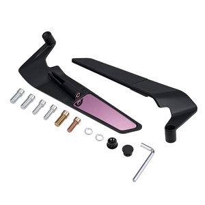 Rétroviseurs de moto JFG Stealth Wind Wing pour Kawasaki Z400 Z650 Z900 Duke MT03 MT07 MT09 Verre violet - Product Image 1