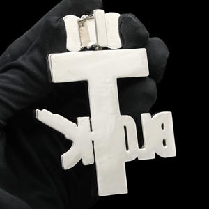 Pendentif personnalisé en acier inoxydable serti de diamants, style hip-hop unisexe - Product Image 3