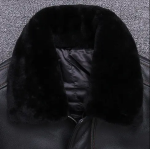 Chaqueta de Invierno para Hombre, de Cuero Sintético, con Cierre de Cremallera, Cuello Camisero, Múltiples Bolsillos, Personalizable - Product Image 4