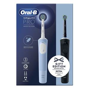 VITALITY PRO Duo Edición Regalo, Cepillo de Dientes Eléctrico y Cepillo para el Cabello, Combinación de Colores Azul y Negro - Product Image 2