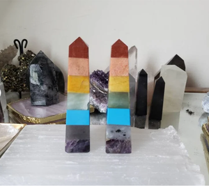 Natural al por mayor 7 Chakra curación de cristal vibración metafísica meditación 4 facetas de la torre para Decoración - Product Image 3