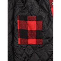 Veste en flanelle à carreaux noirs et blancs pour hommes, veste à capuche avec fermeture éclair, veste décontractée chaude d'hiver à carreaux