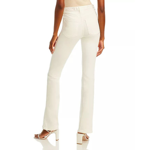 Pantalones Vaqueros Rectos de Mezclilla para Mujer, Diseño Casual con Múltiples Botones, Cintura Alta, Lavados, 100% Algodón Ecológico - Product Image 2