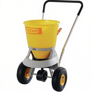 Esparcidor de Plástico Amarillo CEMO de 20 Litros con Neumáticos y Regulador de Velocidad de Esparcimiento de 1-4 m, Herramienta Manual de Jardín - Product Image 3