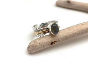 Joyería de piedras preciosas de labradorita para mujer, anillo de estilo bohemio de plata, joyería de plata de ley 925, anillo hecho a mano de tendencia, Regalo para mamá - Product Image 3