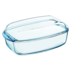 Pirofila en verre borosilicate (33x20x14cm) avec couvercle transparent 465A000 7644 - Product Image 1
