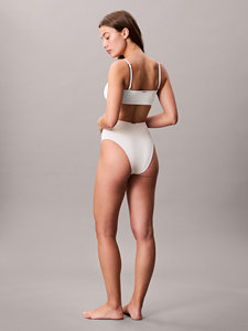 <b>White</b> Color High Rise Women's Casual Bikini Swimwear Set Summer Beach Swimsuit For Adults 2-Piece Set Wholesale - Product Image 3