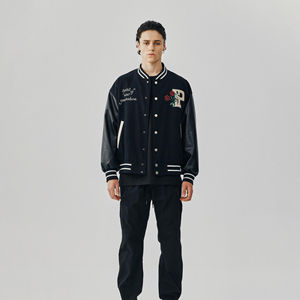 Veste universitaire en denim pour homme, style vintage, imperméable, respirante, coupe-vent, à capuche, design personnalisé, veste universitaire d'hiver pour homme - Product Image 1