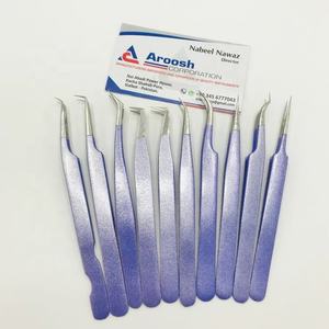 ที่หนีบขนตาปลอมสีฟ้าแวววาวปลายแหลมทำจากสเตนเลสออกแบบโลโก้ได้ตามต้องการ - Product Image 5