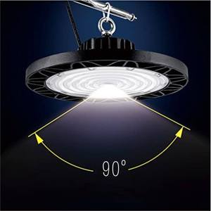 Optonica 150W industriale UFO per proiettore a LED nero IP65 luce ad alta baia con 4500K luce bianca a 90 ° temperatura colore lampada - Product Image 3