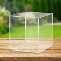 Boîte carrée en acrylique avec couvercle magnétique Acrylique épais pour bonbons plaqué rhodium pour cadeau mariage ou anniversaire