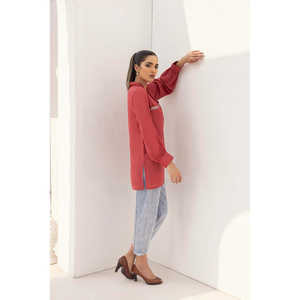 Top Ligero para Mujer en Color Durazno con Adornos de Georgette - Product Image 3