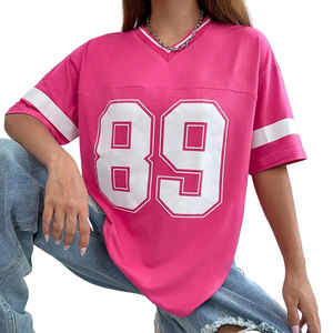 women style Breathable Mesh Training Professional New Design Stitched <b>Purple</b> Mesh American Football V-neck women - Product Image 3