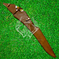 Couteau de chasse Bowie professionnel en acier D2, fabriqué sur mesure, avec étui en cuir, poignée ergonomique en corne de cerf, cadeau pour lui