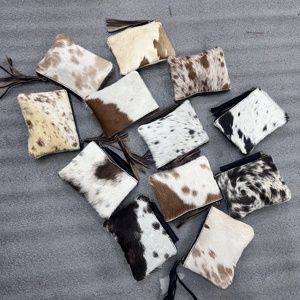 Meilleure vente portefeuille en cuir de fourrure de vachette petites pochettes Western fermeture à glissière cheveux de vachette sur Top qualité luxe femmes pochettes - Product Image 5