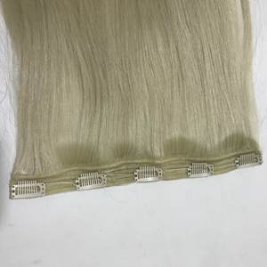 Wholesale unprocessed 100% Brazilian Human Hair Clip In Hair Extensions full cuticle aligned clip human hair - Product Image 2