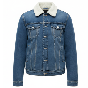 Mens Sherpa <b>Lined</b> Denim Jacket Winter Warm <b>Jean</b> Coat - Product Image 1